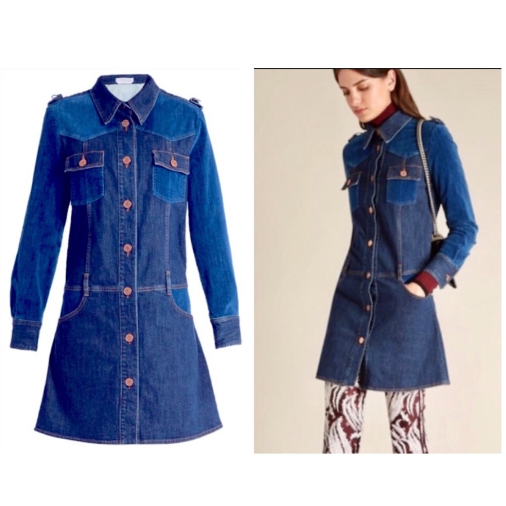 CHLOE velvet denim dress